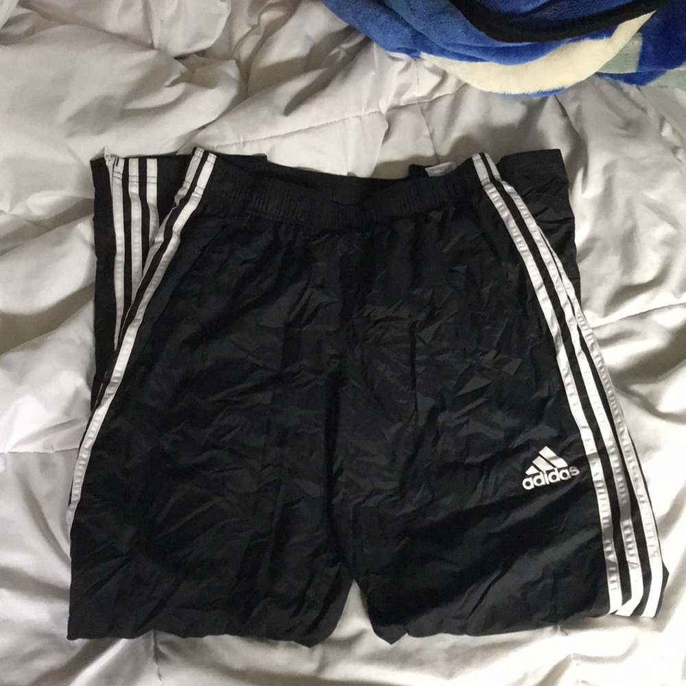 Adidas track pants with zippers!